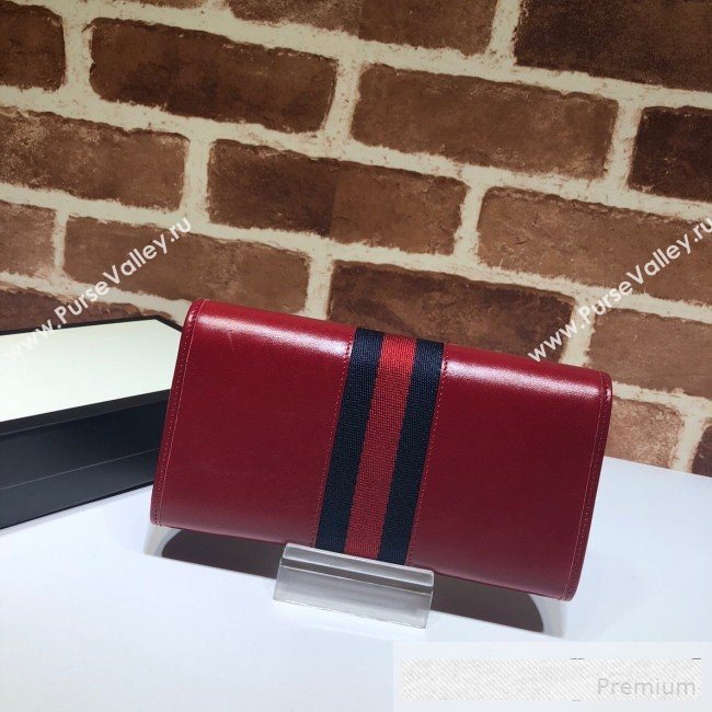 Gucci Leather Rajah Continental Wallet 573789 Red  (DLH-9061056)