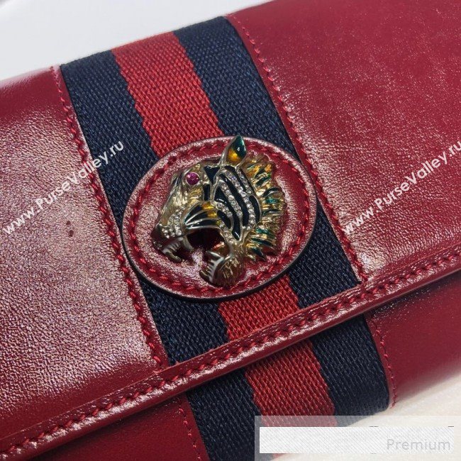 Gucci Leather Rajah Continental Wallet 573789 Red  (DLH-9061056)