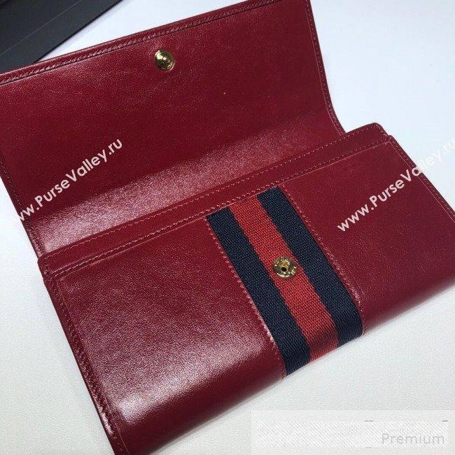 Gucci Leather Rajah Continental Wallet 573789 Red  (DLH-9061056)