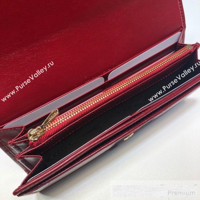 Gucci Leather Rajah Continental Wallet 573789 Red  (DLH-9061056)