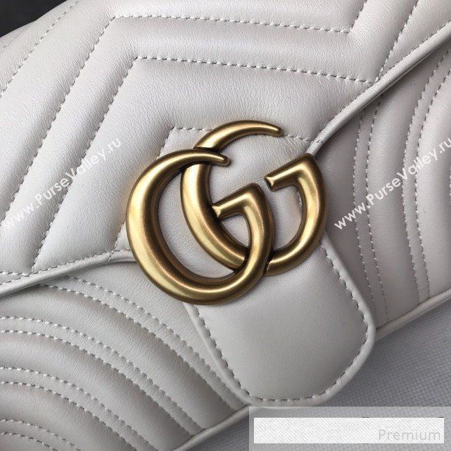 Gucci GG Marmont Leather Small Shoulder Bag ‎443497 White (DLH-9061064)