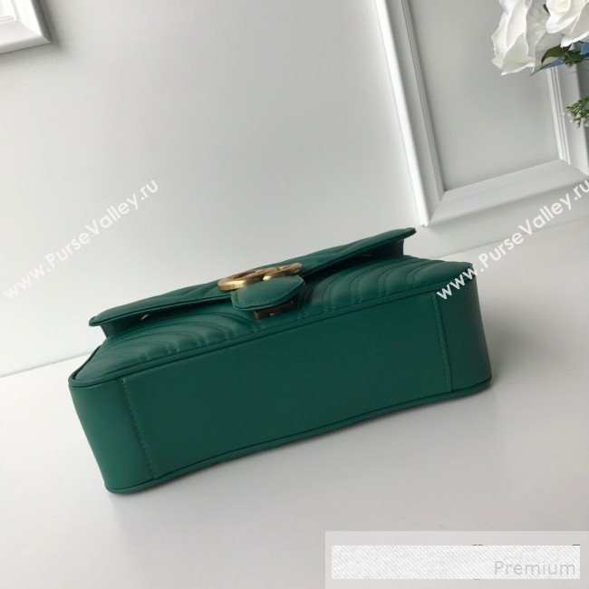 Gucci GG Marmont Leather Small Shoulder Bag ‎443497 Green (DLH-9061063)
