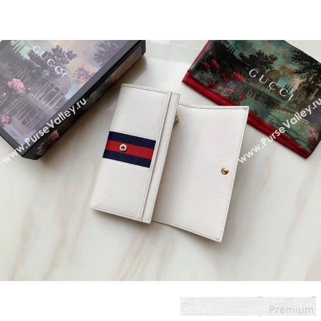 Gucci Leather Rajah Continental Wallet 573789 White (KDL-9061065)