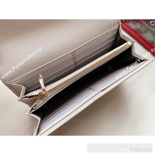 Gucci Leather Rajah Continental Wallet 573789 White (KDL-9061065)