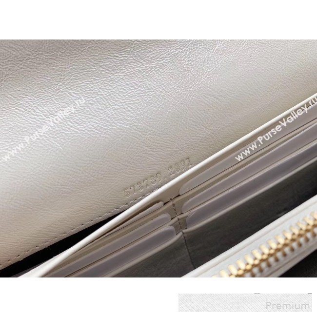 Gucci Leather Rajah Continental Wallet 573789 White (KDL-9061065)