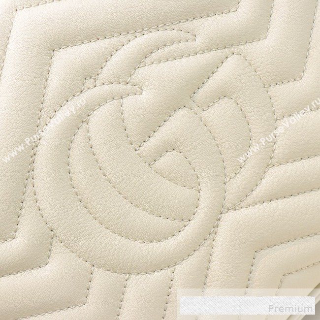 Gucci GG Marmont Leather Medium Shoulder Bag 443499 White 2019 (MINGH-9061066)