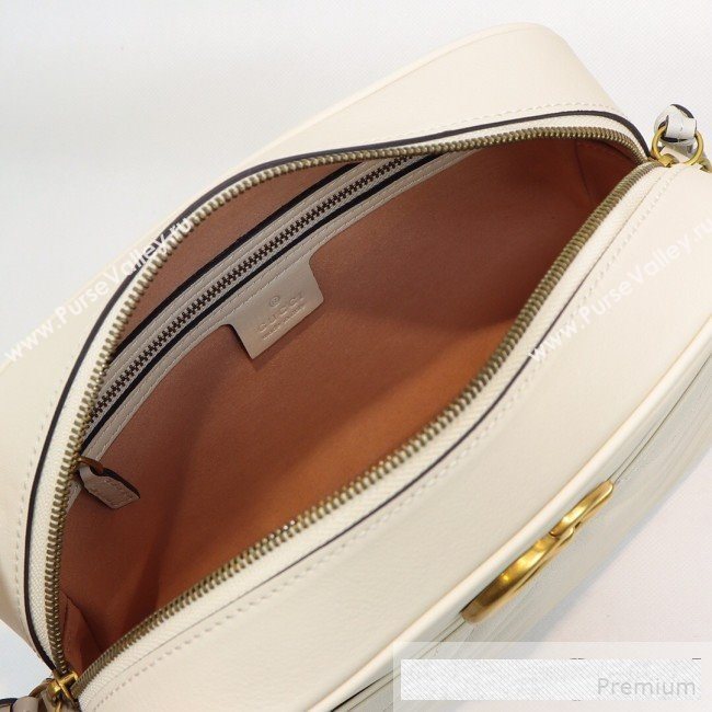 Gucci GG Marmont Leather Medium Shoulder Bag 443499 White 2019 (MINGH-9061066)