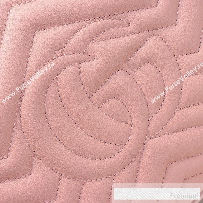 Gucci GG Marmont Leather Medium Shoulder Bag 443499 Pink 2019 (MINGH-9061067)