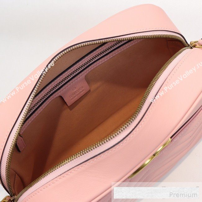 Gucci GG Marmont Leather Medium Shoulder Bag 443499 Pink 2019 (MINGH-9061067)