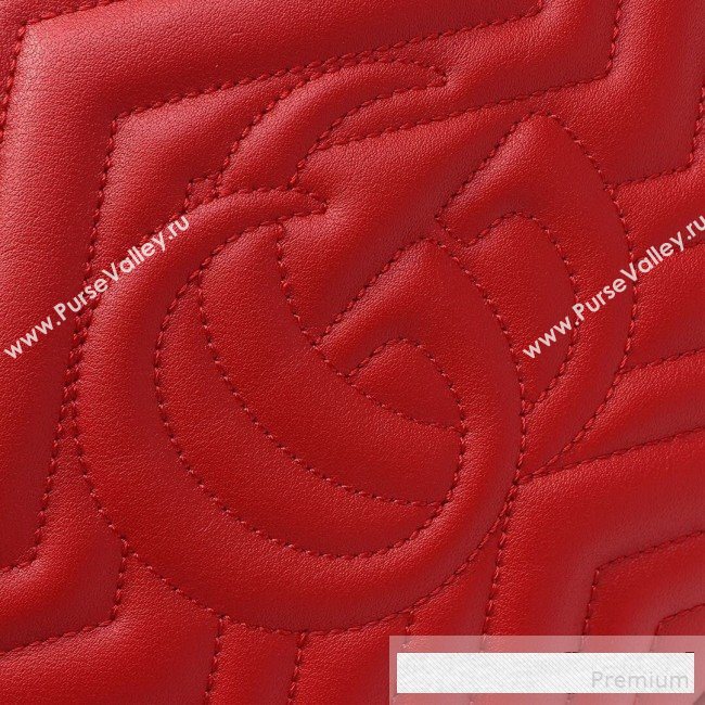 Gucci GG Marmont Leather Medium Shoulder Bag 443499 Red 2019 (MINGH-9061069)