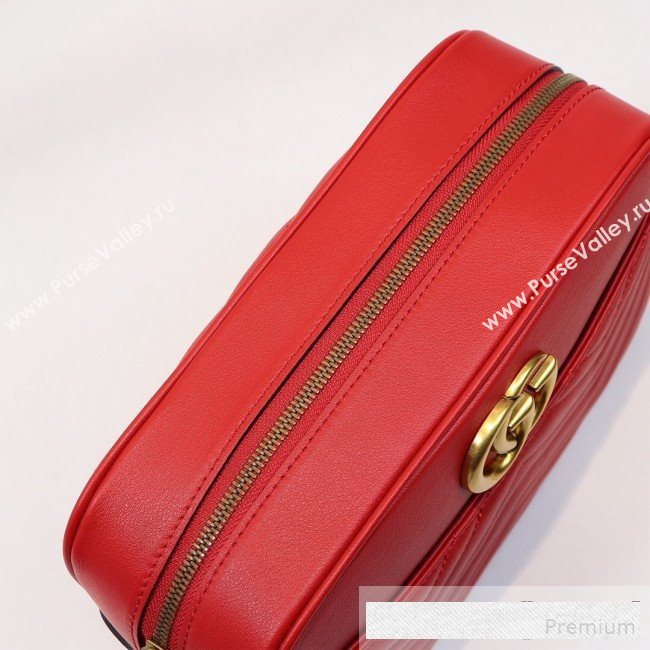 Gucci GG Marmont Leather Medium Shoulder Bag 443499 Red 2019 (MINGH-9061069)