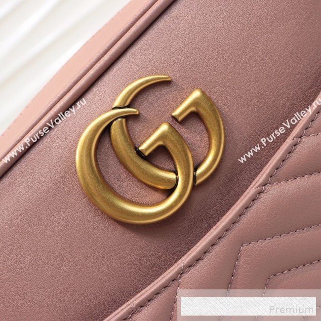 Gucci GG Marmont Leather Medium Shoulder Bag 443499 Nude 2019 (MINGH-9061068)