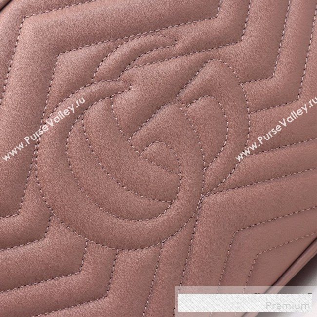 Gucci GG Marmont Leather Medium Shoulder Bag 443499 Nude 2019 (MINGH-9061068)