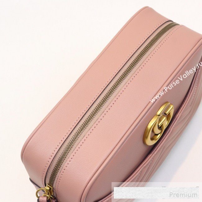 Gucci GG Marmont Leather Medium Shoulder Bag 443499 Nude 2019 (MINGH-9061068)