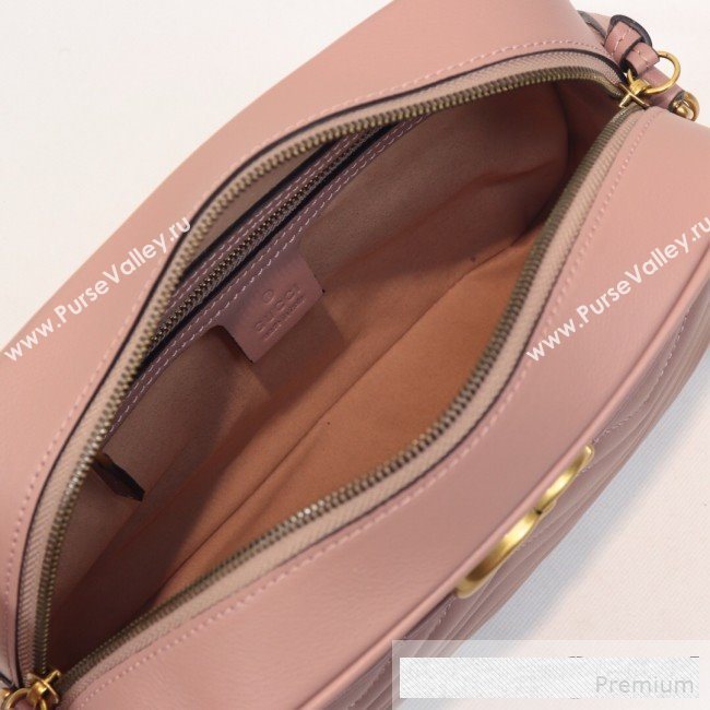 Gucci GG Marmont Leather Medium Shoulder Bag 443499 Nude 2019 (MINGH-9061068)
