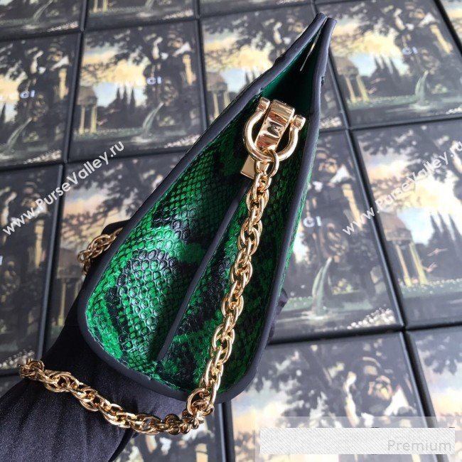Gucci Ophidia Straw Small Shoulder Bag with Snakeskin Trim Beige/Green 2019 (DLH-9061111)