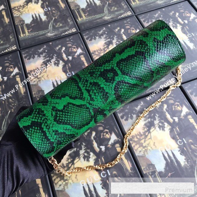 Gucci Ophidia Straw Small Shoulder Bag with Snakeskin Trim Beige/Green 2019 (DLH-9061111)