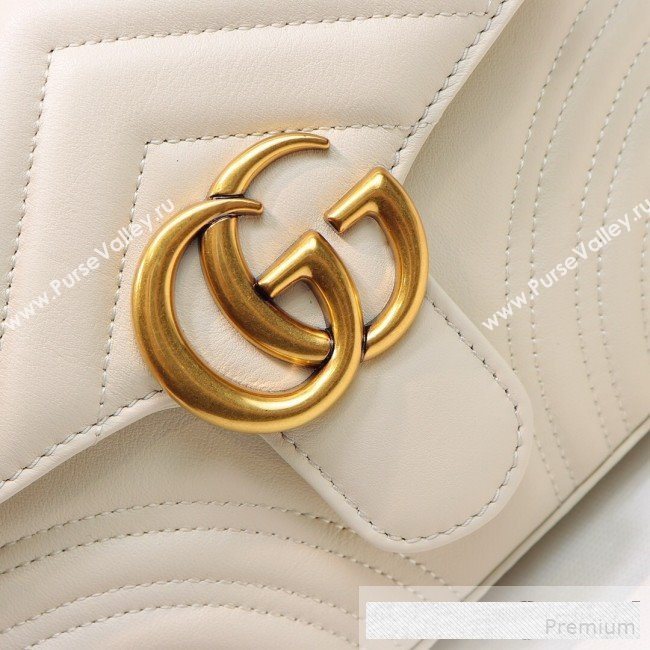 Gucci GG Marmont Leather Mini Top Handle Bag 547260 White 2019 (MINGH-9061102)