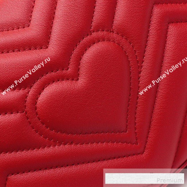 Gucci GG Marmont Leather Mini Top Handle Bag 547260 Red 2019 (MINGH-9061101)