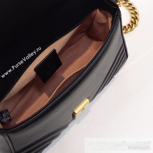 Gucci GG Marmont Leather Mini Top Handle Bag 547260 Black 2019 (MINGH-9061103)
