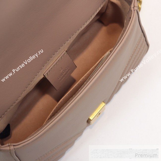 Gucci GG Marmont Leather Mini Top Handle Bag 547260 Dusty Pink 2019 (MINGH-9061104)