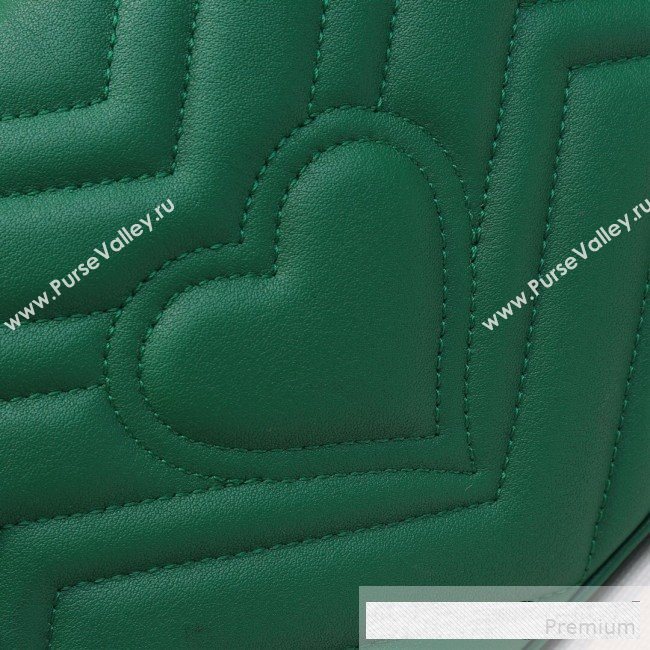 Gucci GG Marmont Leather Mini Top Handle Bag 547260 Green 2019 (MINGH-9061105)