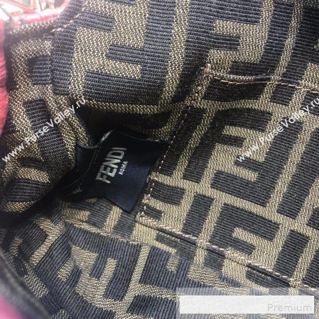Fendi FF Fabric Mini Baguette Bag Brown/Pink 2019 (AFEI-9061123)
