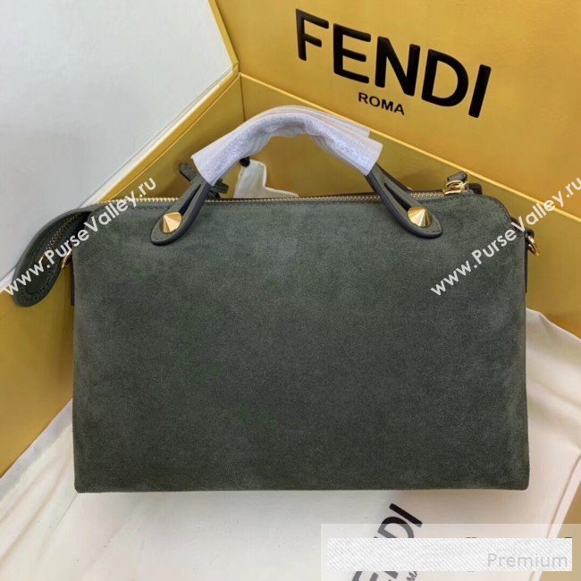 Fendi Suede By The Way Regular Boston Bag Green 2019 (AFEI-9061129)