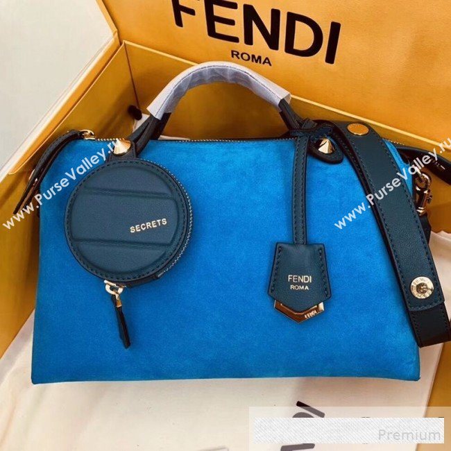 Fendi Suede By The Way Regular Boston Bag Blue 2019 (AFEI-9061130)