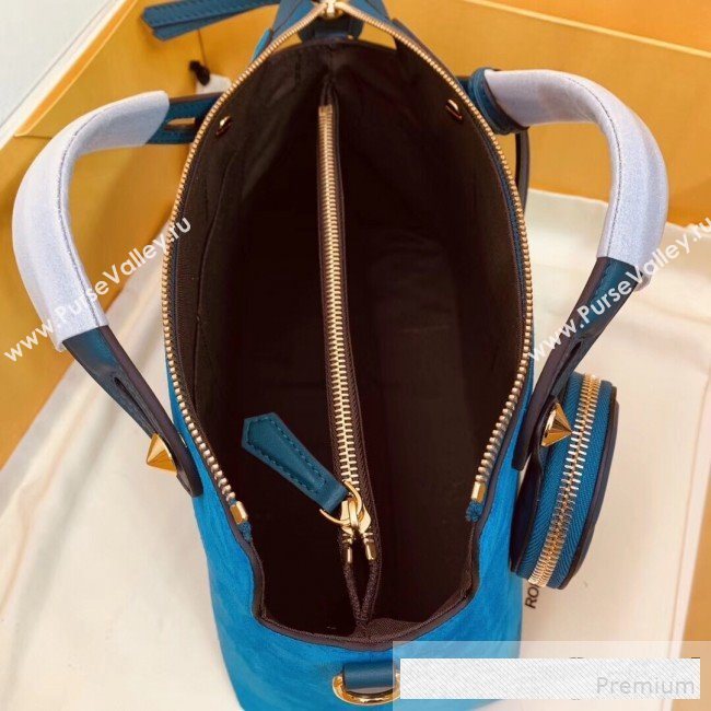 Fendi Suede By The Way Regular Boston Bag Blue 2019 (AFEI-9061130)