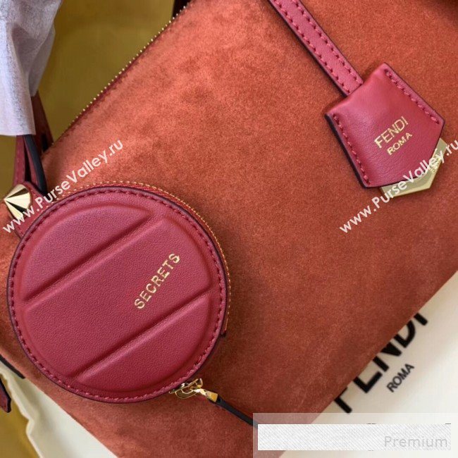 Fendi Suede By The Way Regular Boston Bag Orange Red 2019 (AFEI-9061131)