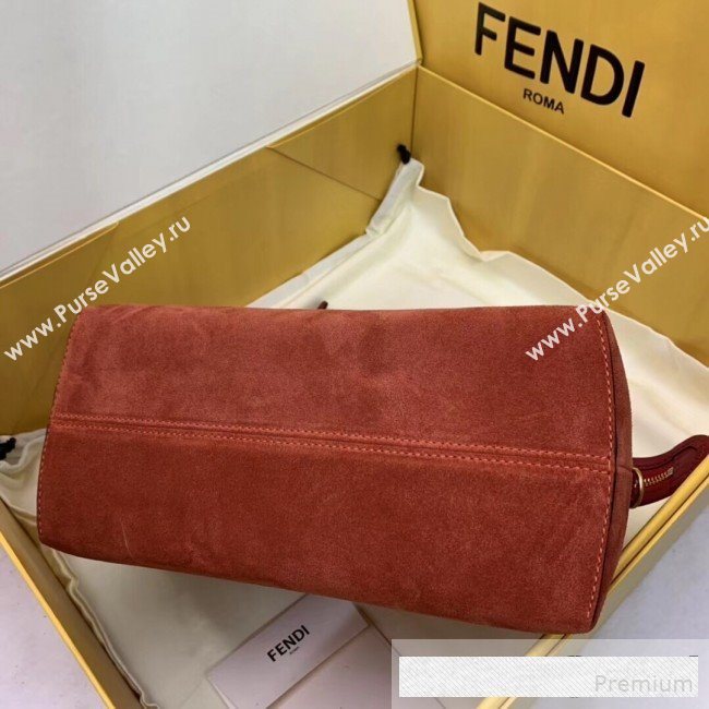 Fendi Suede By The Way Regular Boston Bag Orange Red 2019 (AFEI-9061131)