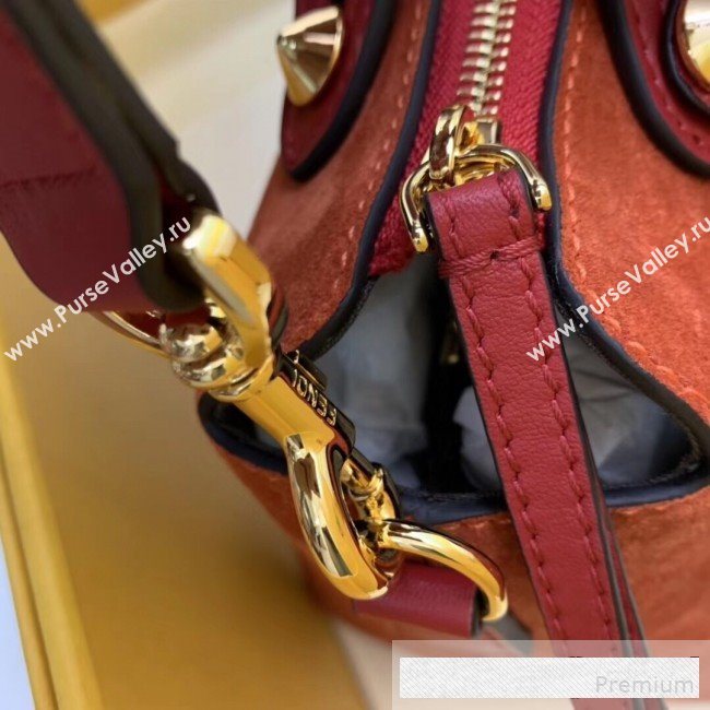 Fendi Suede By The Way Regular Boston Bag Orange Red 2019 (AFEI-9061131)