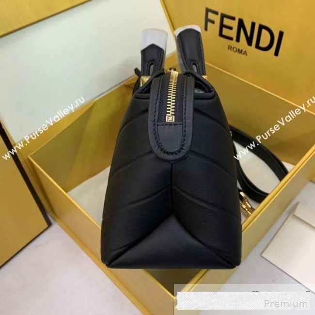 Fendi Diagonal Leather By The Way Regular Boston Bag Black 2019 (AFEI-9061125)