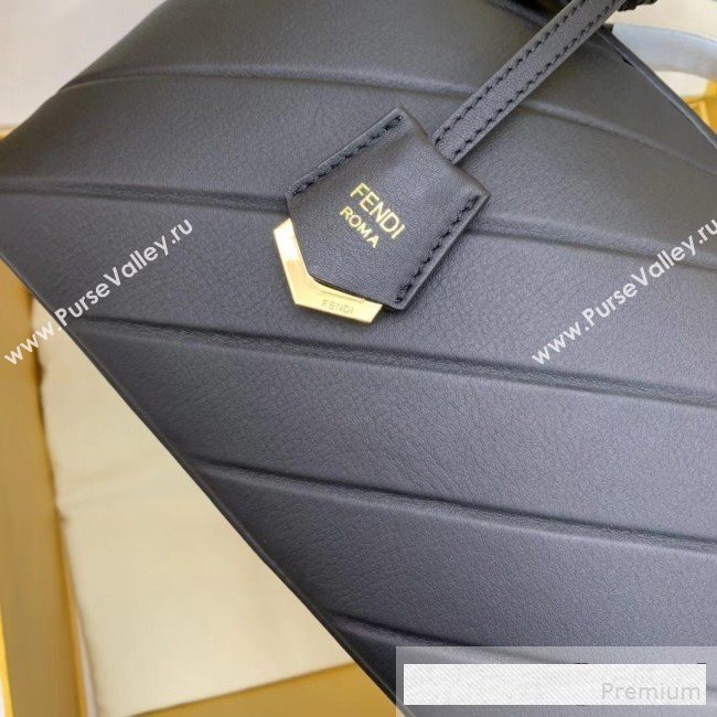 Fendi Diagonal Leather By The Way Regular Boston Bag Black 2019 (AFEI-9061125)