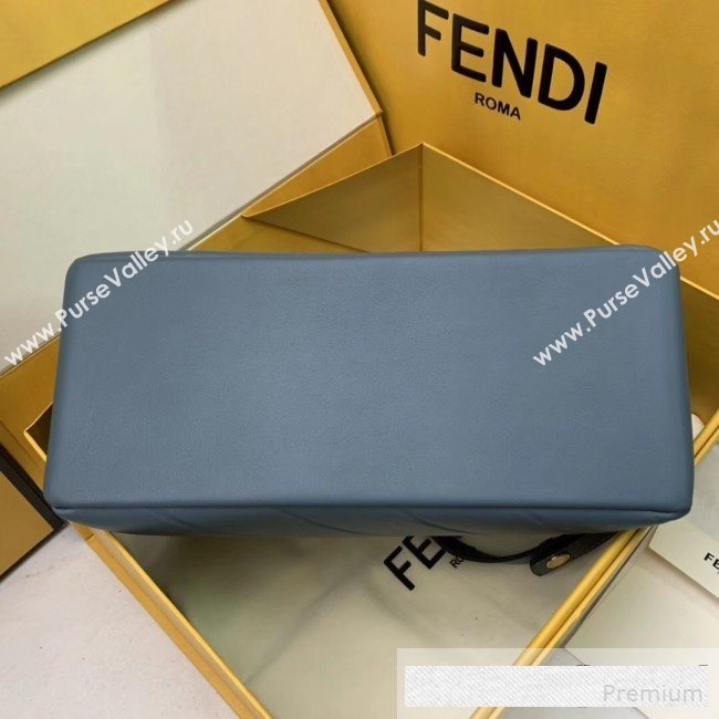 Fendi Diagonal Leather By The Way Regular Boston Bag Blue 2019 (AFEI-9061126)