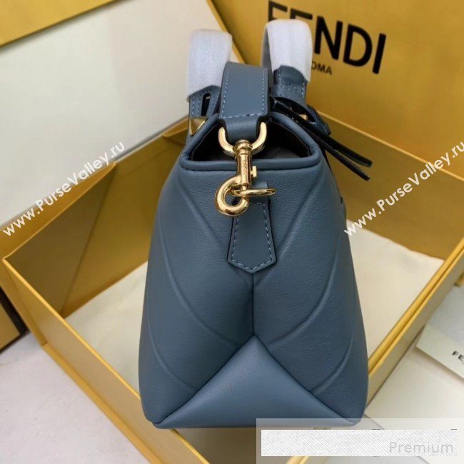 Fendi Diagonal Leather By The Way Regular Boston Bag Blue 2019 (AFEI-9061126)