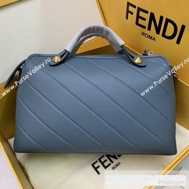 Fendi Diagonal Leather By The Way Regular Boston Bag Blue 2019 (AFEI-9061126)