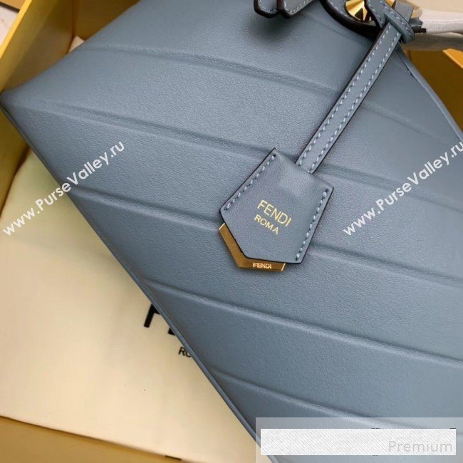 Fendi Diagonal Leather By The Way Regular Boston Bag Blue 2019 (AFEI-9061126)