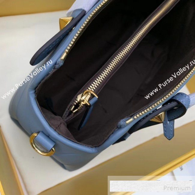 Fendi Diagonal Leather By The Way Regular Boston Bag Blue 2019 (AFEI-9061126)