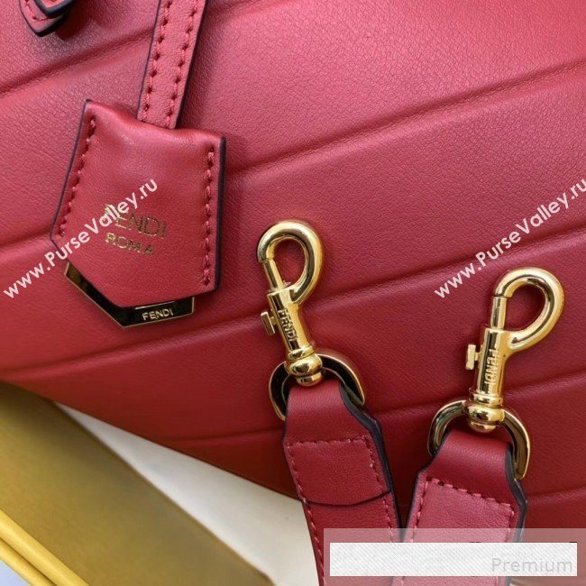 Fendi Diagonal Leather By The Way Regular Boston Bag Red 2019 (AFEI-9061127)