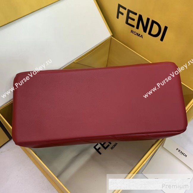 Fendi Diagonal Leather By The Way Regular Boston Bag Red 2019 (AFEI-9061127)