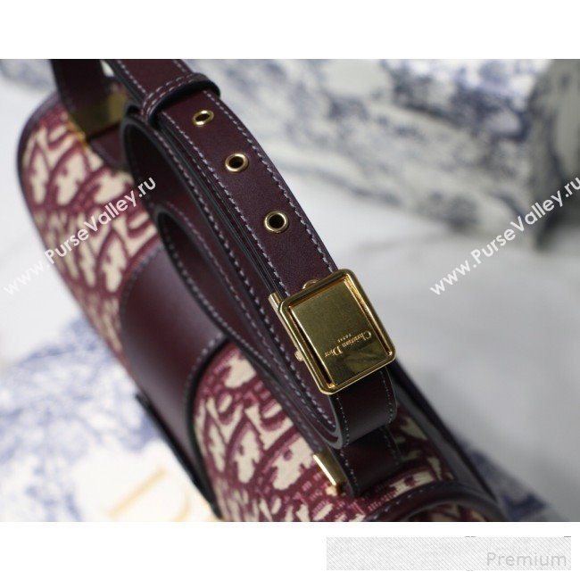 Dior 30 Montaigne CD Flap Bag in Burgundy Oblique Jacquard Canvas 2019 (BINF-9061132)