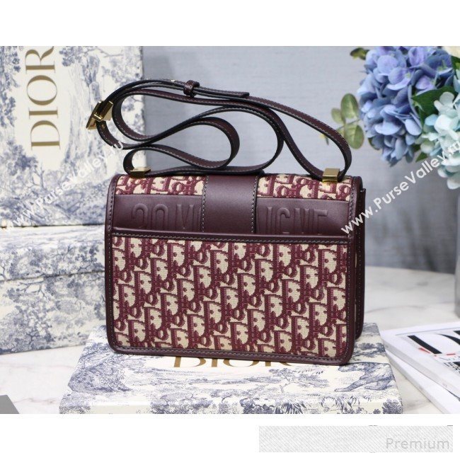 Dior 30 Montaigne CD Flap Bag in Burgundy Oblique Jacquard Canvas 2019 (BINF-9061132)