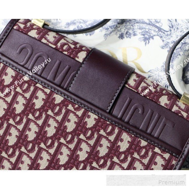 Dior 30 Montaigne CD Flap Bag in Burgundy Oblique Jacquard Canvas 2019 (BINF-9061132)