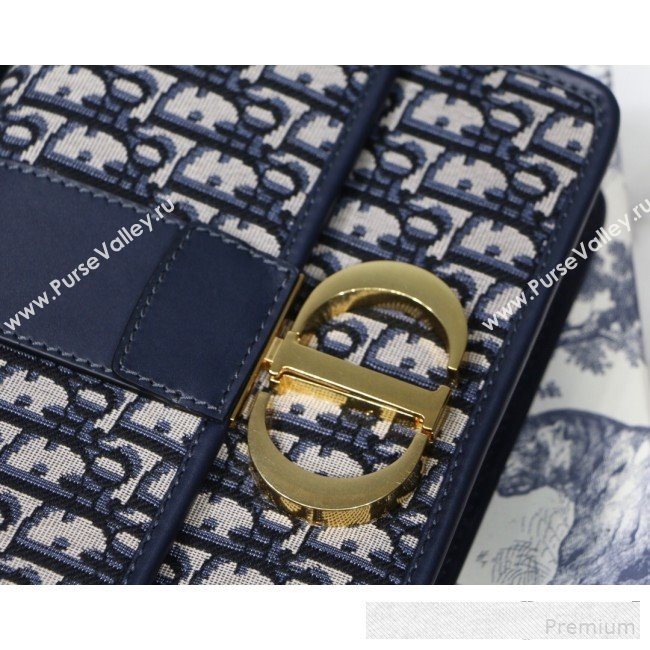 Dior 30 Montaigne CD Flap Bag in Blue Oblique Jacquard Canvas 2019 (BINF-9061133)