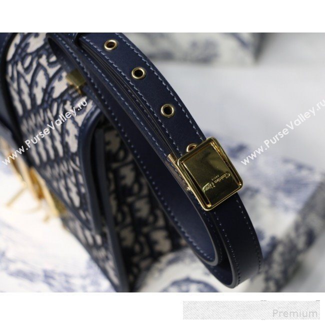 Dior 30 Montaigne CD Flap Bag in Blue Oblique Jacquard Canvas 2019 (BINF-9061133)