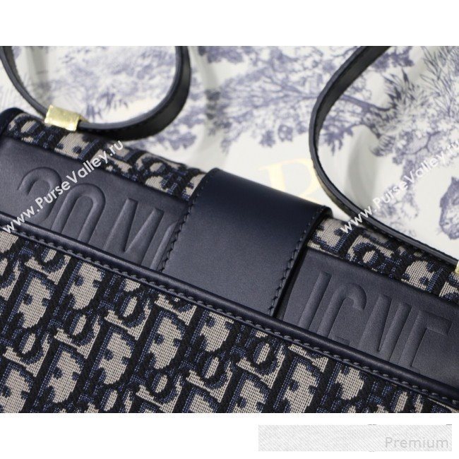 Dior 30 Montaigne CD Flap Bag in Blue Oblique Jacquard Canvas 2019 (BINF-9061133)