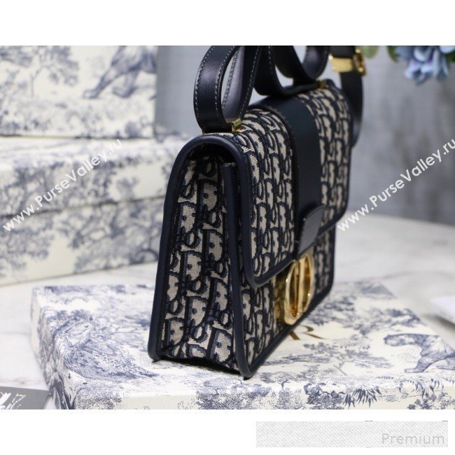 Dior 30 Montaigne CD Flap Bag in Blue Oblique Jacquard Canvas 2019 (BINF-9061133)