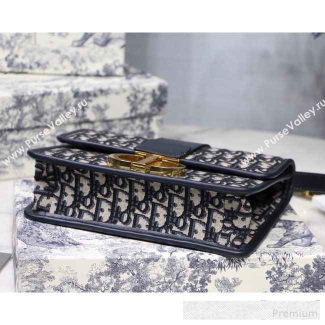 Dior 30 Montaigne CD Flap Bag in Blue Oblique Jacquard Canvas 2019 (BINF-9061133)